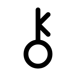 Chiron dwarf planet or asteroid symbol icon, free download – ZodiacFonts