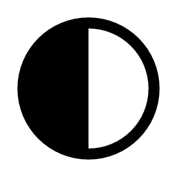 First quarter lunar symbol icon, free download – ZodiacFonts