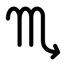 Scorpio zodiac sign symbol icon, free download – ZodiacFonts