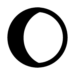 Waxing gibbous lunar symbol icon, free download – ZodiacFonts